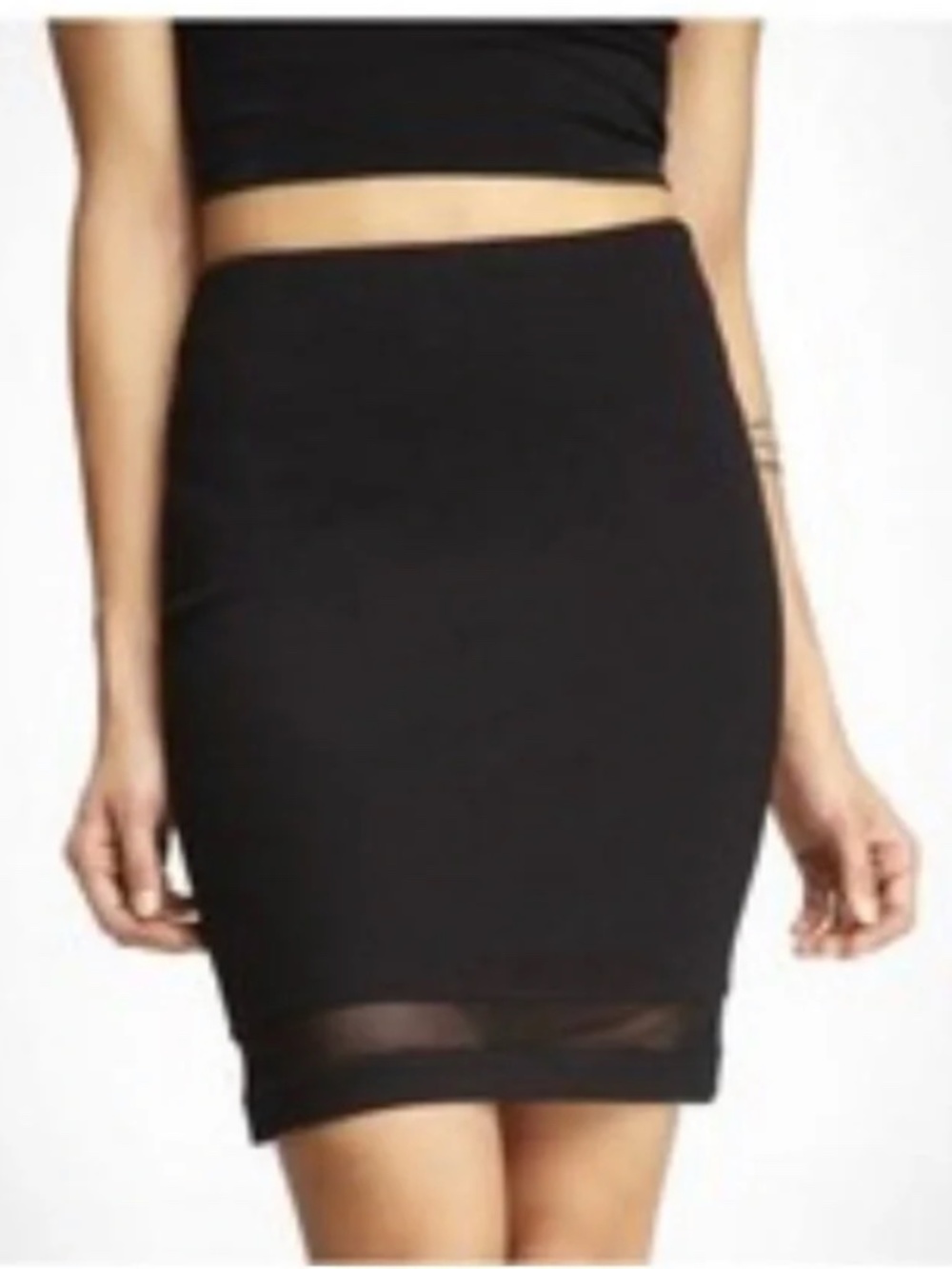 Black Express Mesh Mini Skirt